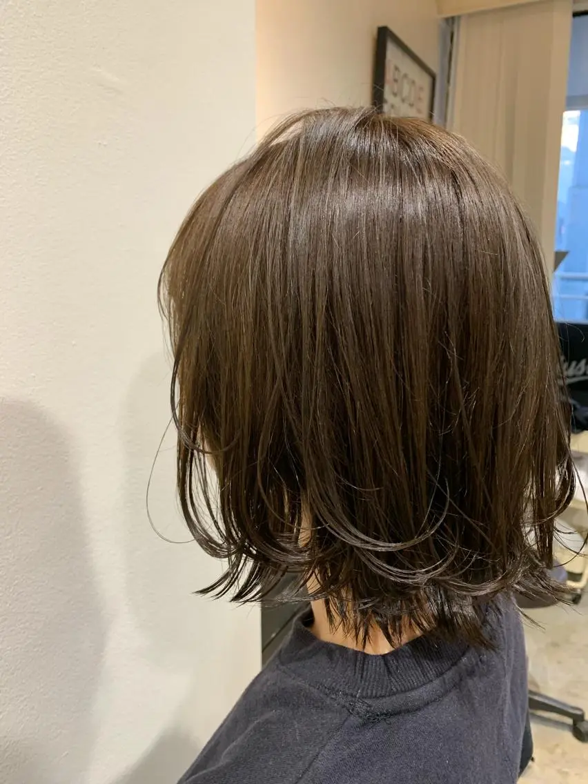 ミディアム カラー ブラウンカラー ヘアカラー トリートメント 山崎 澪 レイヤーカット/大宮のヘアスタイル