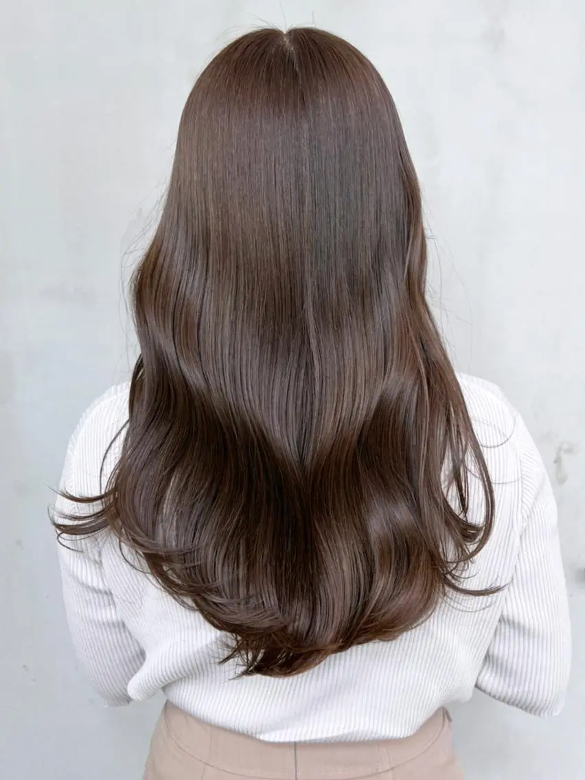 セミロング ヘアアレンジ パーマ カラー グレージュ ITbyALBUM 藤沢店のヘアスタイル