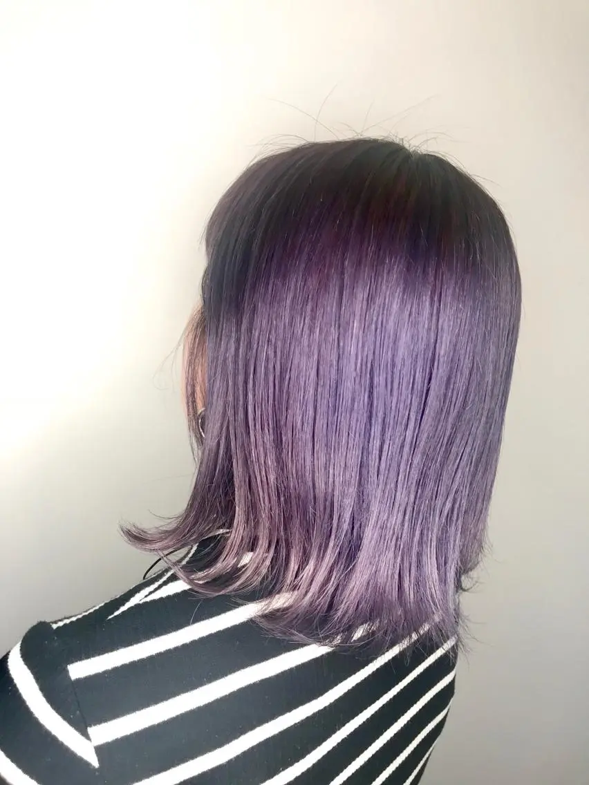 ミディアム カラー アッシュ パープルカラー パープルアッシュ Lolonois梅田 /Okazaki:)のヘアスタイル