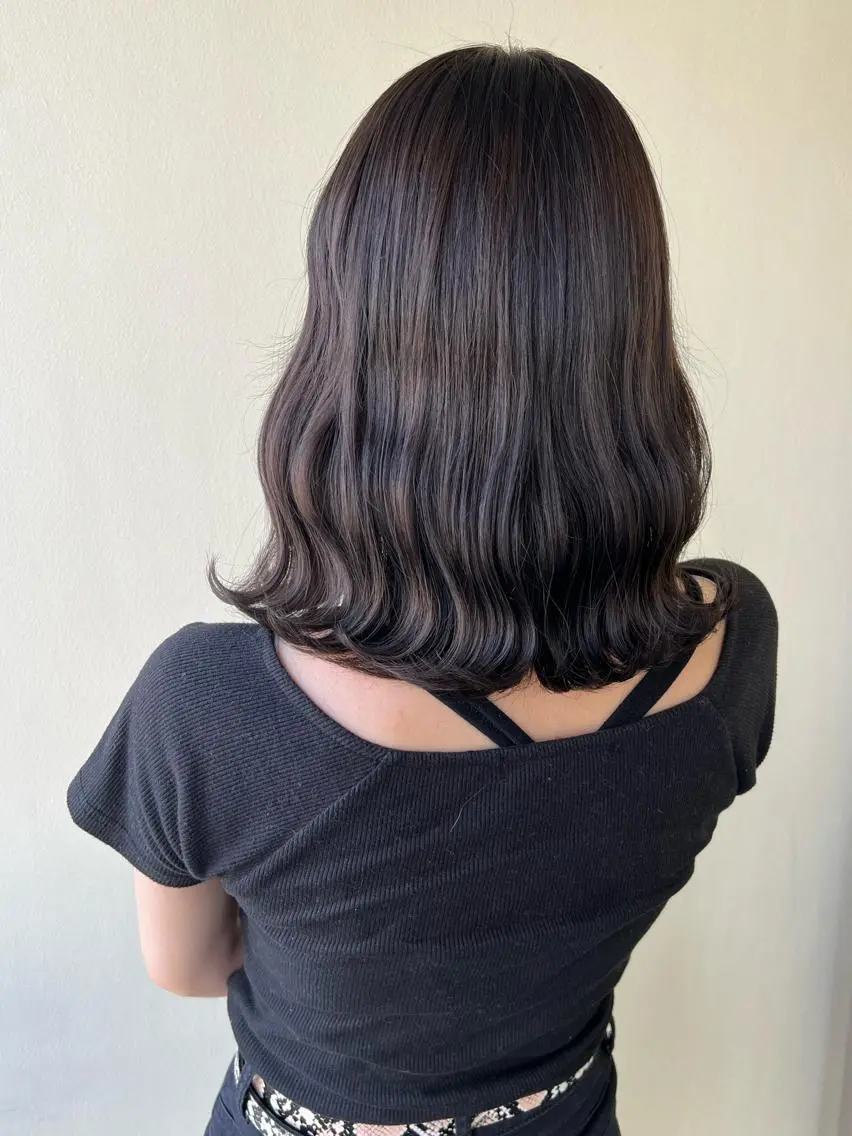 ミディアム カット ヘアカラー トリートメント レイヤーカット 🇰🇷SAYAのヘアスタイル