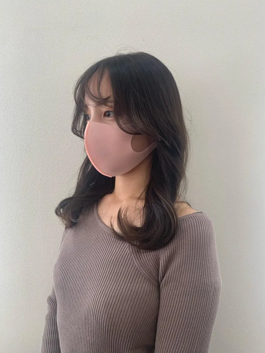 ロング カラー エギョモリ 韓国風ヘア うざバング 韓国🇰🇷髪質改善 Chisaki치사키のヘアスタイル