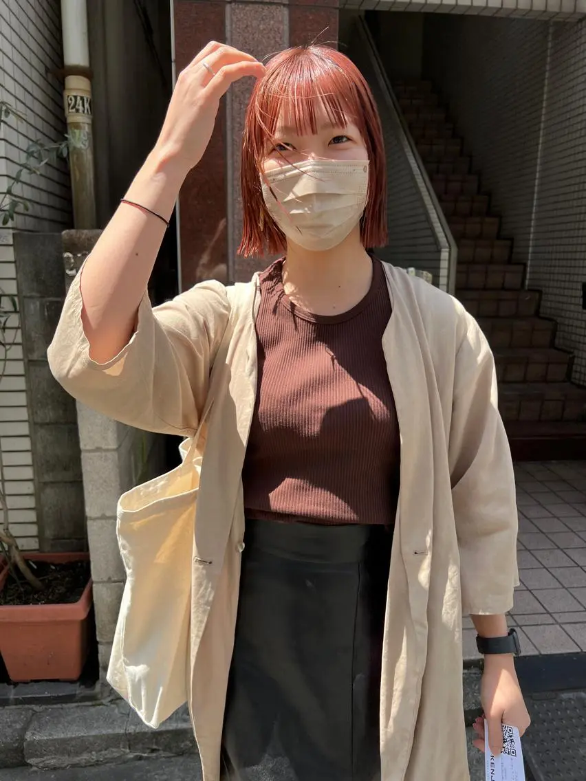ショート カラー ヘアアレンジ ベージュカラー オレンジ ピンクカラー 🌿ショート🌿 パーマ🌿淳平のヘアスタイル