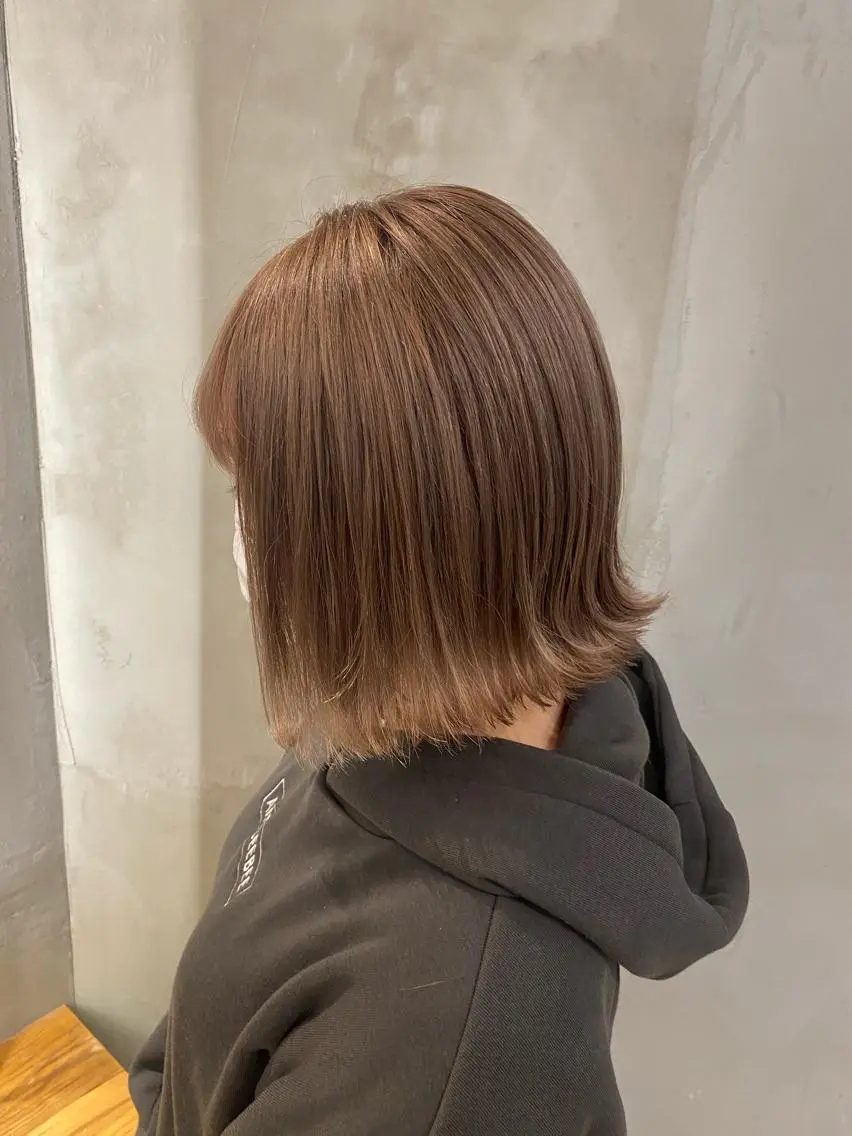 ミディアム カラー ヘアアレンジ ブリーチ カット ヘアカラー トリートメント 新宿/顔周りカット +レイヤー＝しずく♩のヘアスタイル