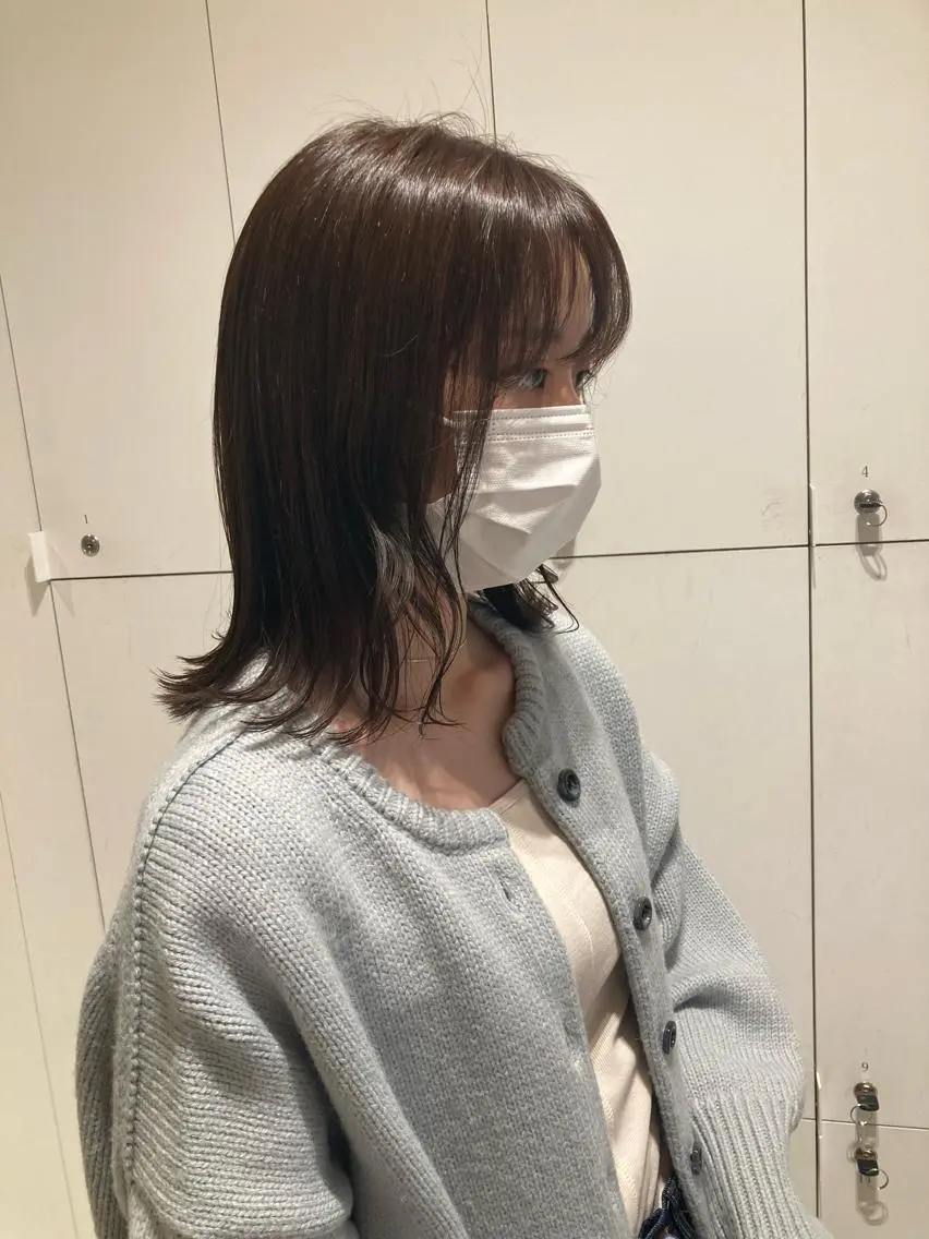 ミディアム カラー ヘアカラー トリートメント 透明感カラー🫧 nanohaのヘアスタイル