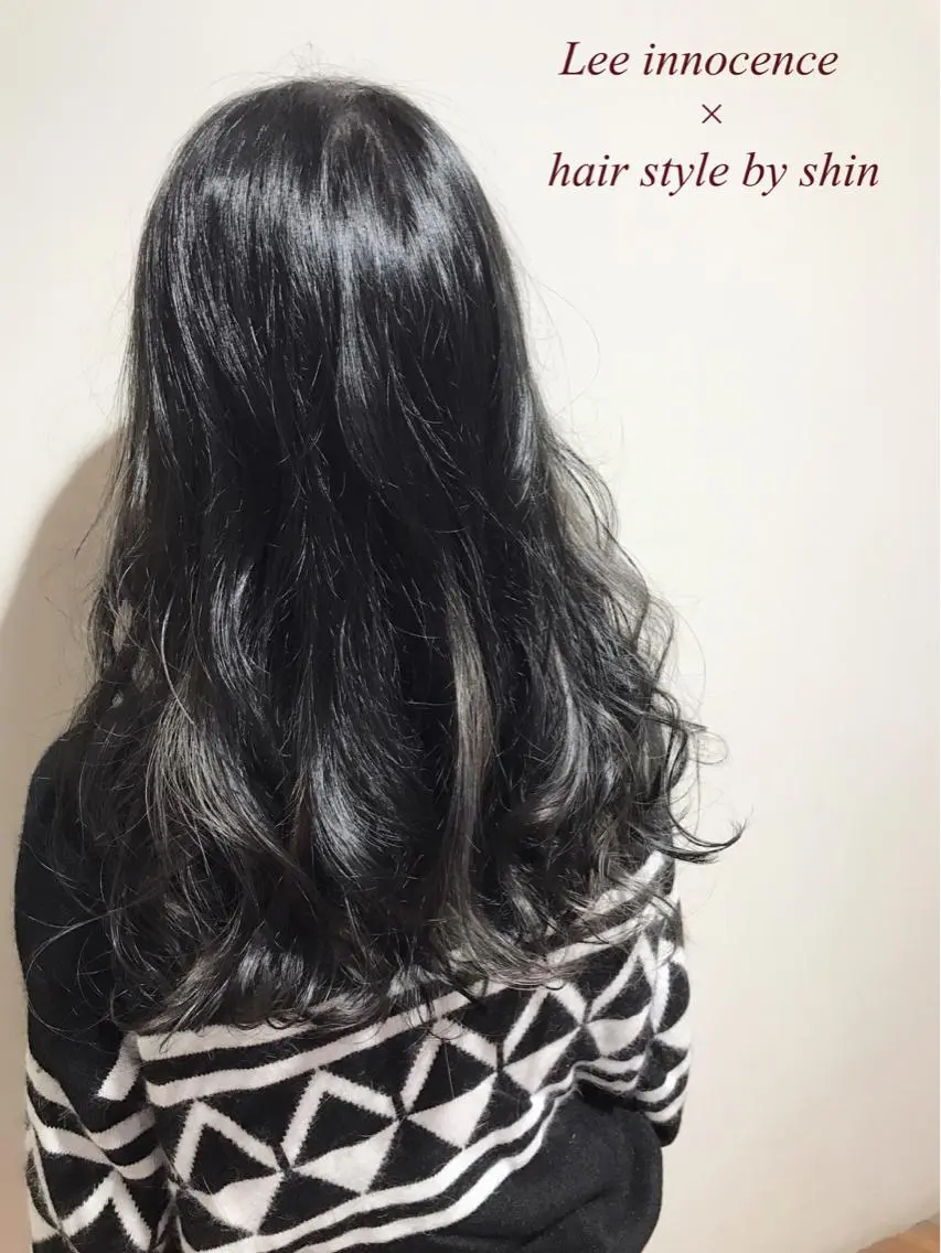 セミロング カラー パーマ ネイビーカラー ヘアカラー トリートメント カラー/髪質改善スペ シャリスト宮本 伸一のヘアスタイル
