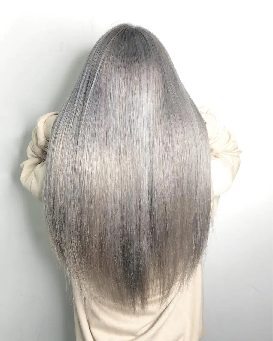ロング カラー シルバー ホワイトシルバー メンズ特化美容師 カラー専門ぺーターのヘアスタイル
