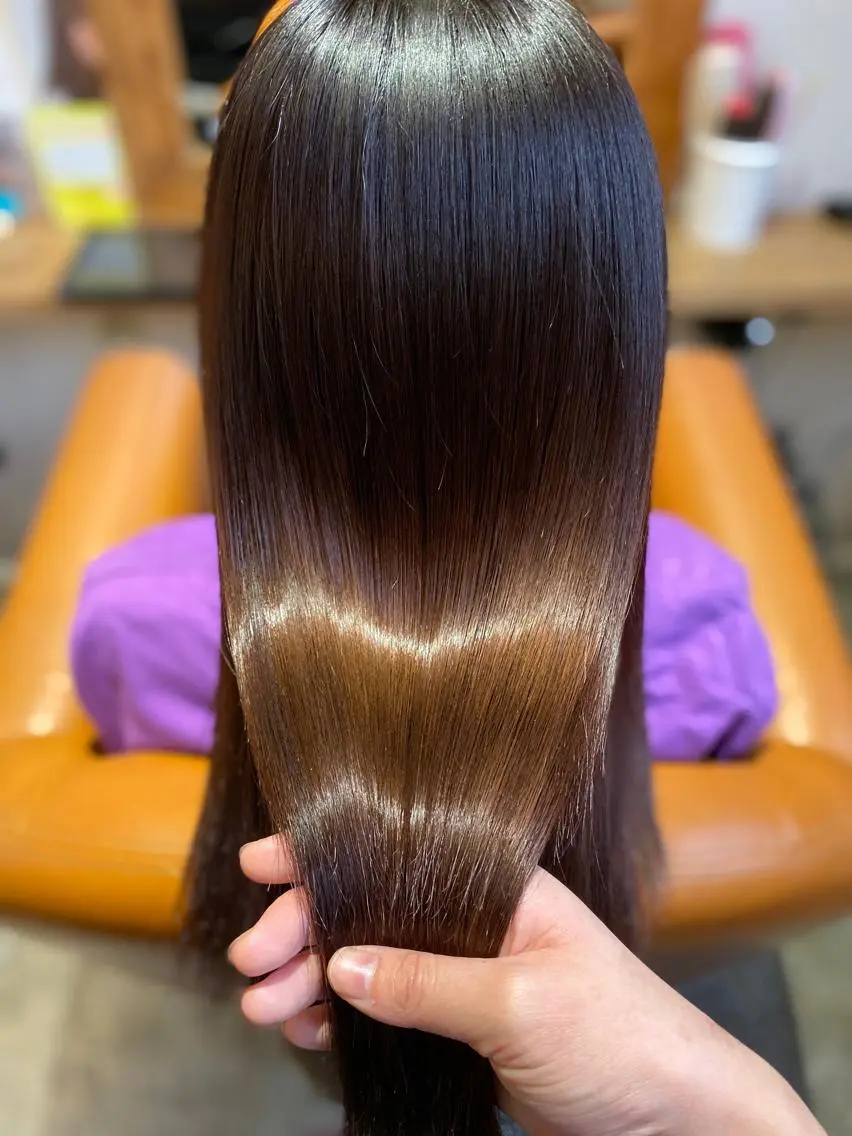 ロング カラー トリートメント 髪質改善×矯正🫧 韓国ヘアasamiのヘアスタイル