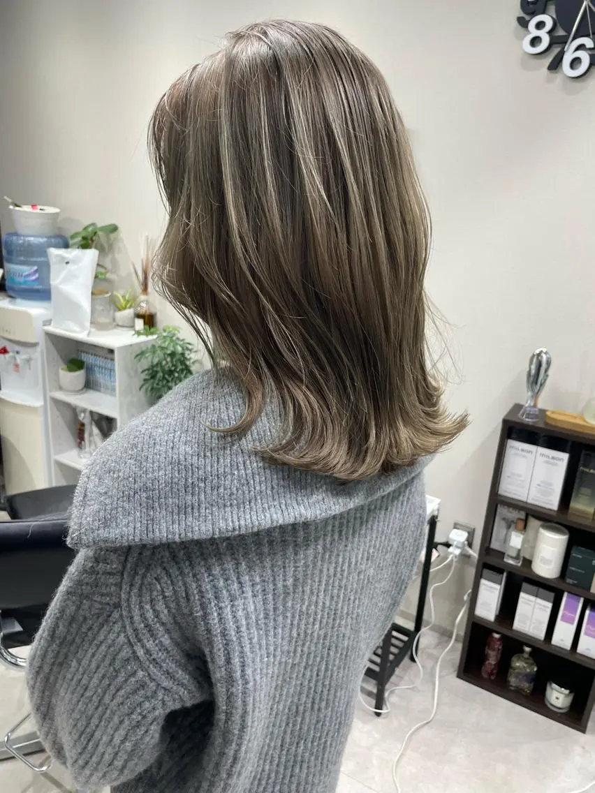 セミロング カラー カット ヘアカラー トリートメント 髪質改善will hairdesignのヘアスタイル