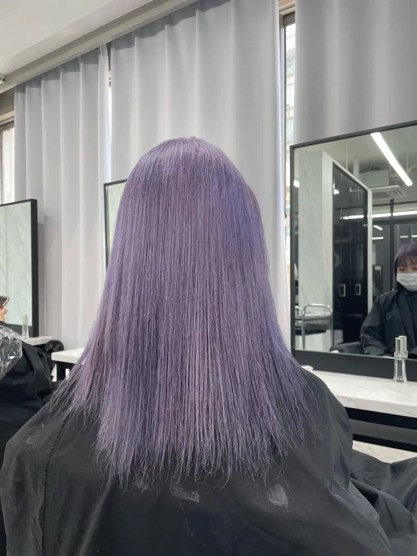 ロング カラー ブルーカラー ブルーラベンダー ダブルカラー ラベンダーカラー ヘアカラー トリートメント wehlen_ keisukeのヘアスタイル