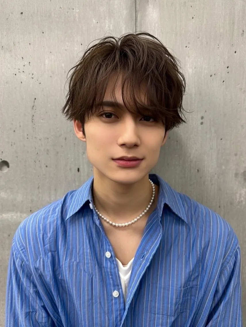 ショート メンズ ショートヘア 🫧透明感/ツヤ髪/ ベージュ いちご🍓のヘアスタイル