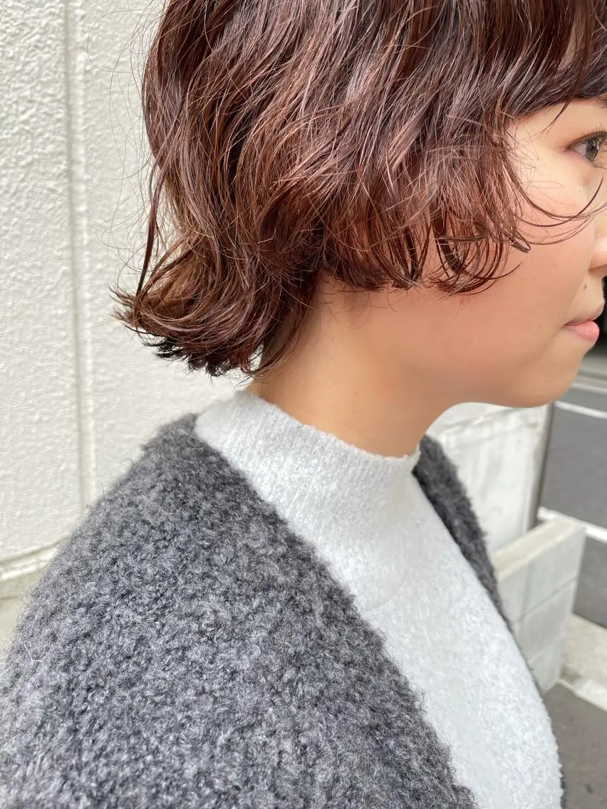 ミディアム カット パーマ トリートメント ayane⭐️ボブ・ ショート・パーマのヘアスタイル