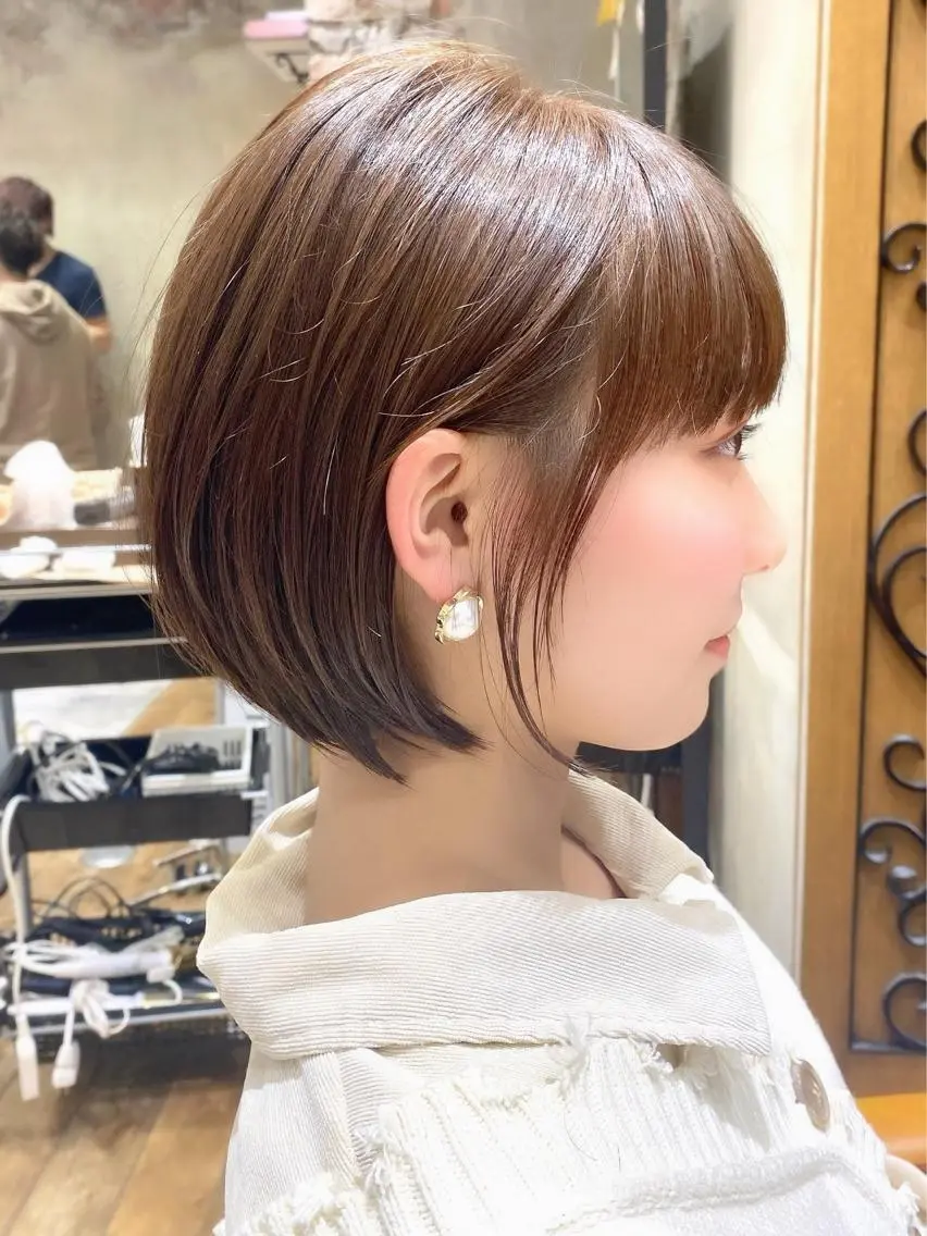 ショート ショートボブ 丸みショート ボブ ショートヘア 新宿　ショート・ボブ カットモデル募集のヘアスタイル