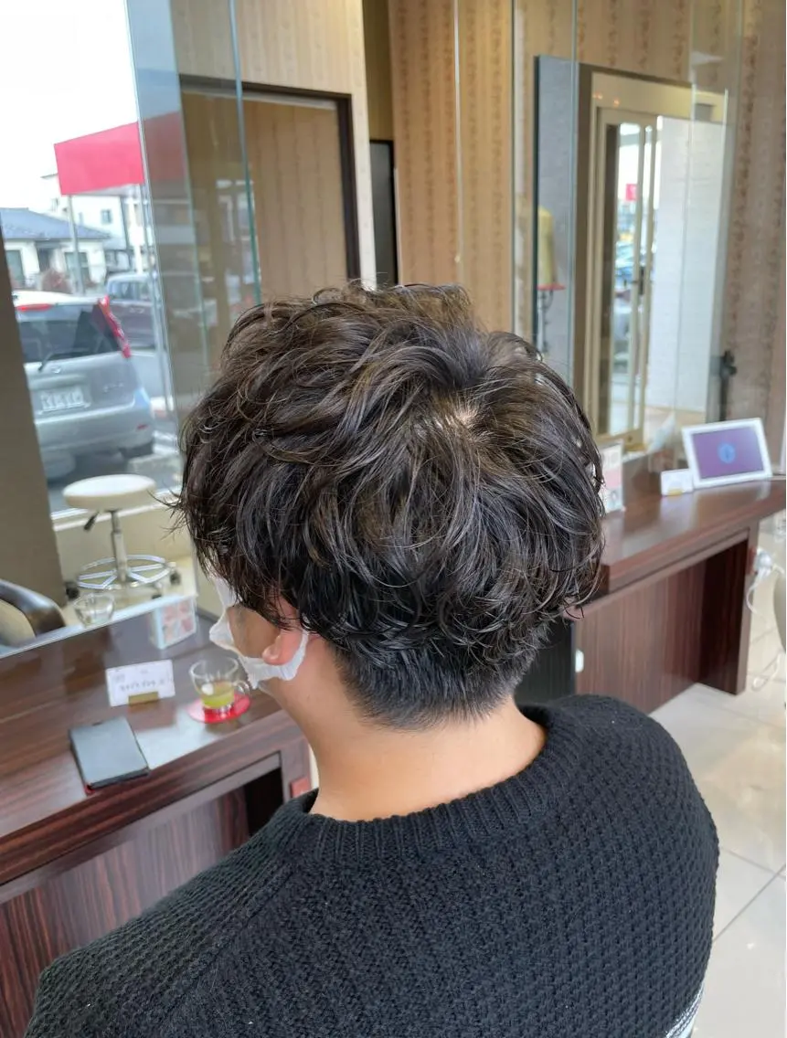 ショート パーマ メンズ メンズパーマ ニュアンスパーマ ✂︎山﨑 涼太✂︎のヘアスタイル