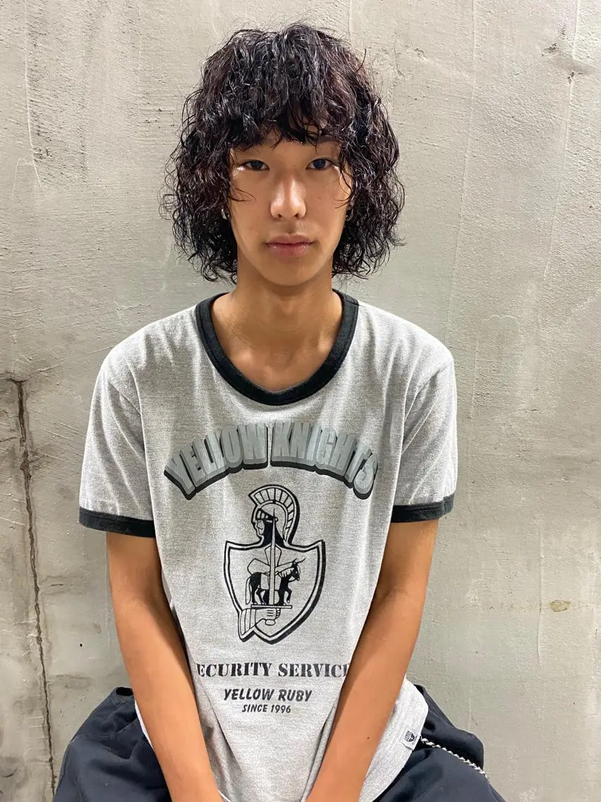 パーマ メンズ カット パーマ パーマ、髪質改善 カズマのヘアスタイル