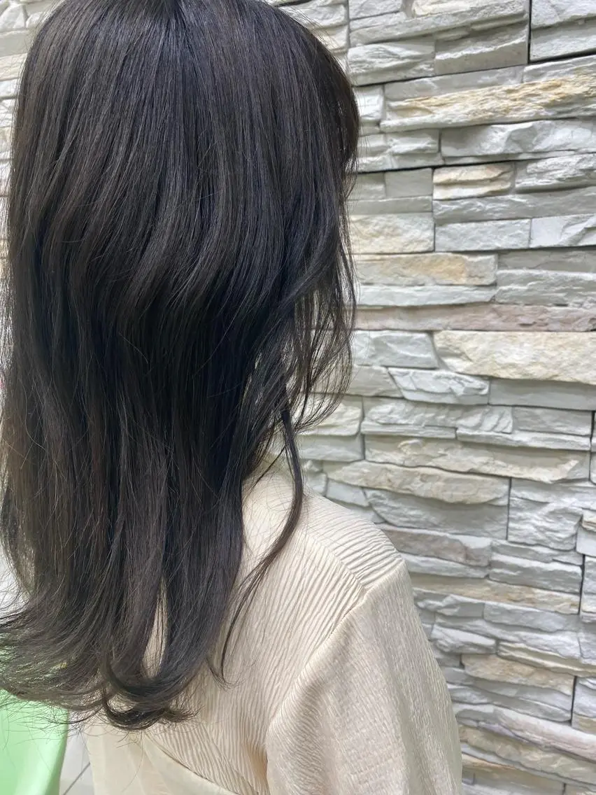 ロング カラー ヘアアレンジ アッシュ アッシュグレー Reverieアリオ /矢部世成のヘアスタイル