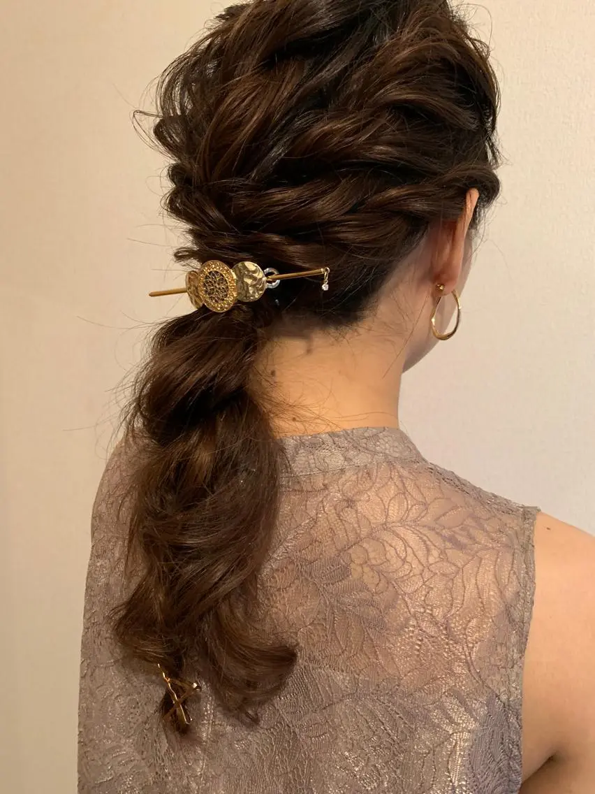 ロング ヘアアレンジ 結婚式・ブライダル 森崎 士/似合わせカラーのヘアスタイル