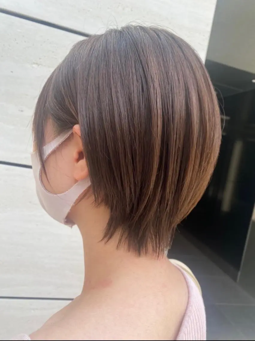 ショート カット ヘアカラー トリートメント ambleluxe 🌈透明感カラー中野のヘアスタイル