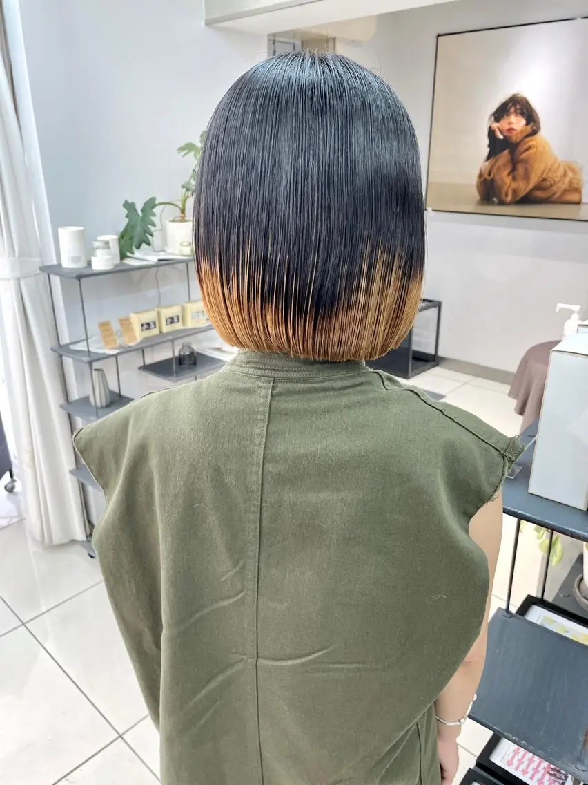 ミディアム カラー パーマウルフショート 濱田匠のヘアスタイル