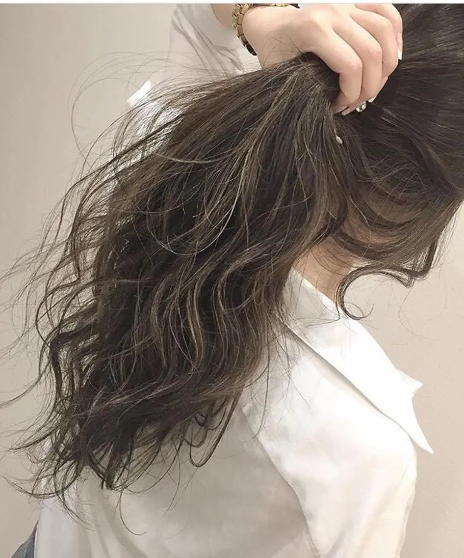 ロング カラー ハイライトカラー 外国人風カラー ハイライト 髪質改善 カラー専門店のヘアスタイル