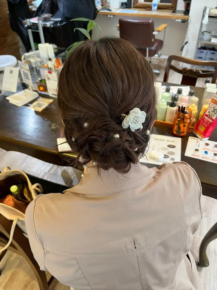 セミロング ヘアアレンジ niconail 🧣ayu 📍烏山のネイルデザイン