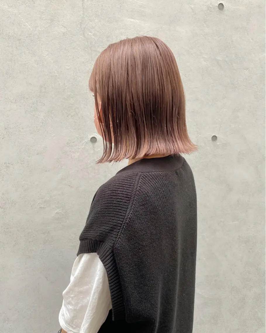 ミディアム カラー ショートボブ ベージュカラー ブリーチ 透明感カラー ダブルカラー 蔵前 デザインカット KOBAYASHIのその他イメージ