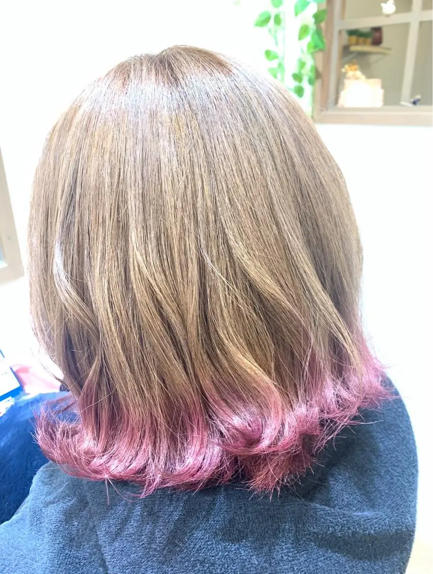 ミディアム カラー THE PARK キシオカのヘアスタイル