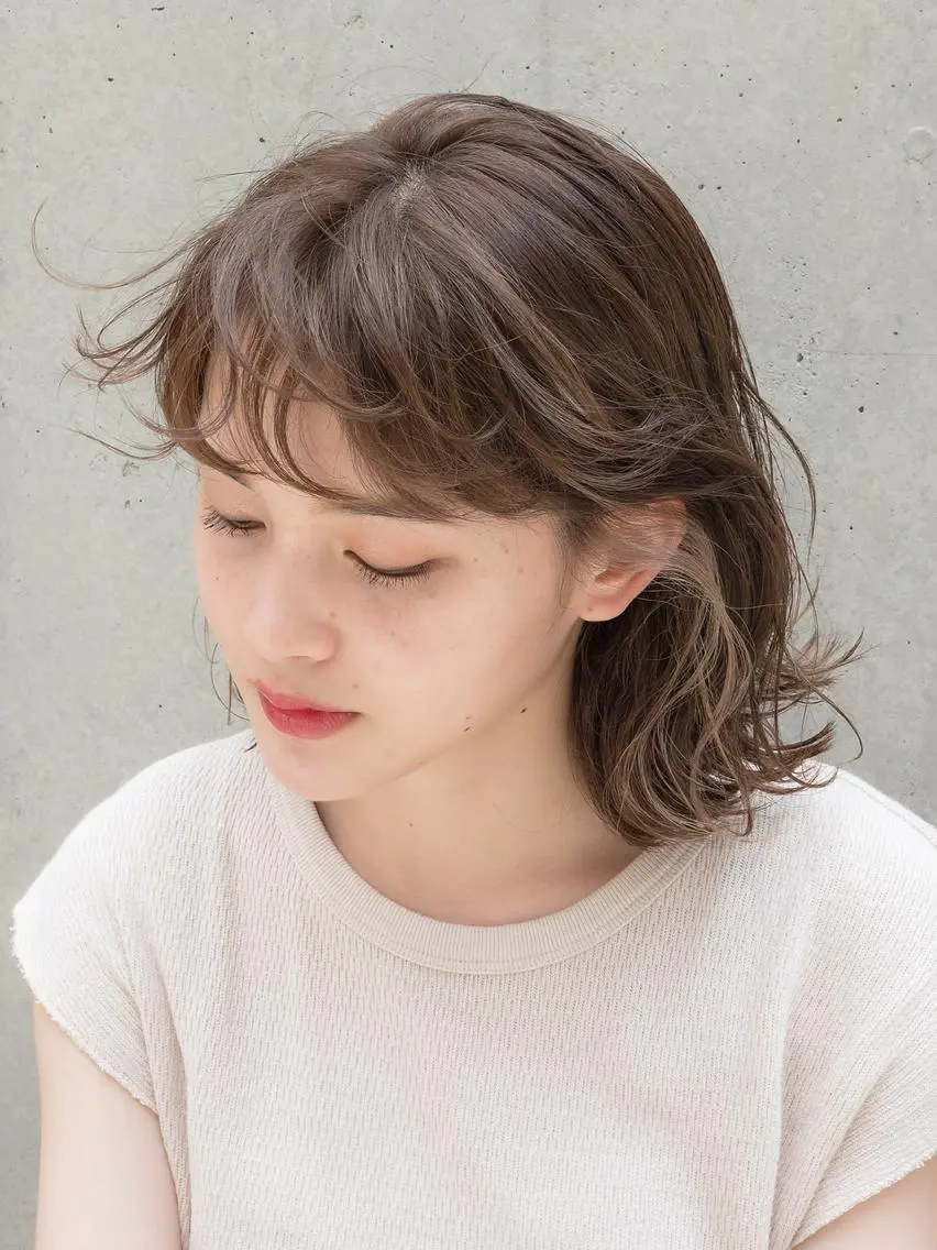 ミディアム カット ヘアカラー トリートメント 一ノ瀬 暁のヘアスタイル