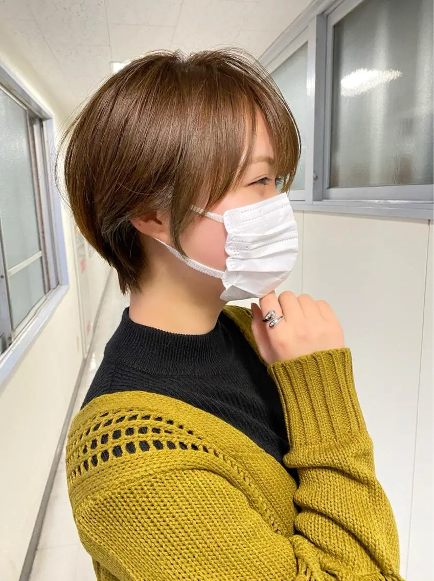 ショート カラー ブリーチ ケアブリーチ ダブルカラー ハイライトカラー イルミナカラー 中北篤志 ショートボブのヘアスタイル