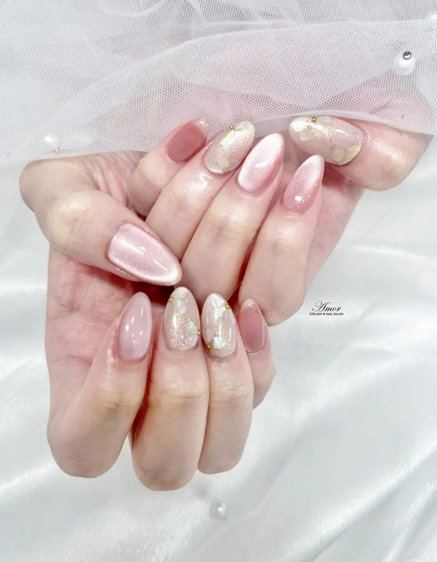 ネイル マグネットネイル ニュアンスネイル 春ネイル ハンドネイル Nailist ★Amo★のネイルデザイン