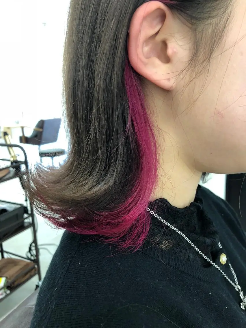 ミディアム カラー ピンクカラー YUDA 湯田のヘアスタイル