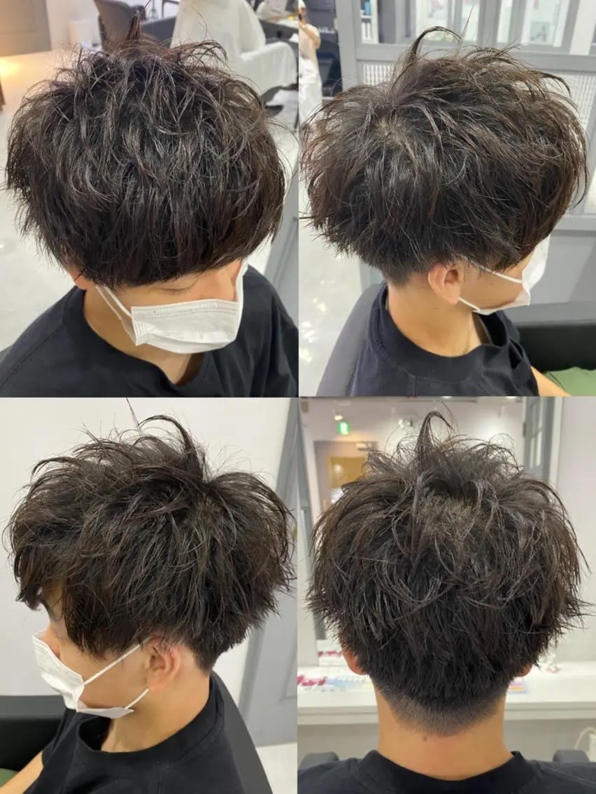 ショート カラー パーマ ヘアアレンジ メンズ 🔥メンズパーマ 特化 渡辺一翔のヘアスタイル