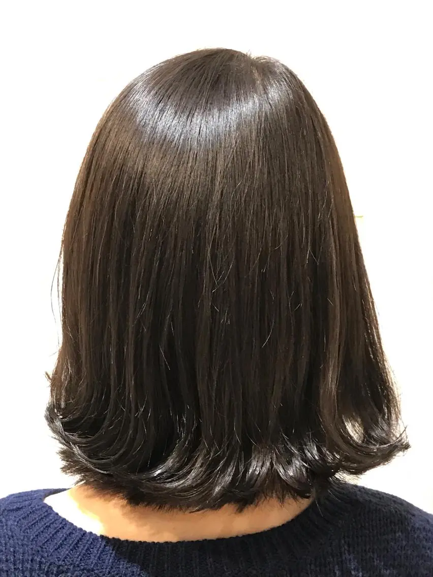 ミディアム ワンレンボブ ボブ 庄司 美佑樹のヘアスタイル