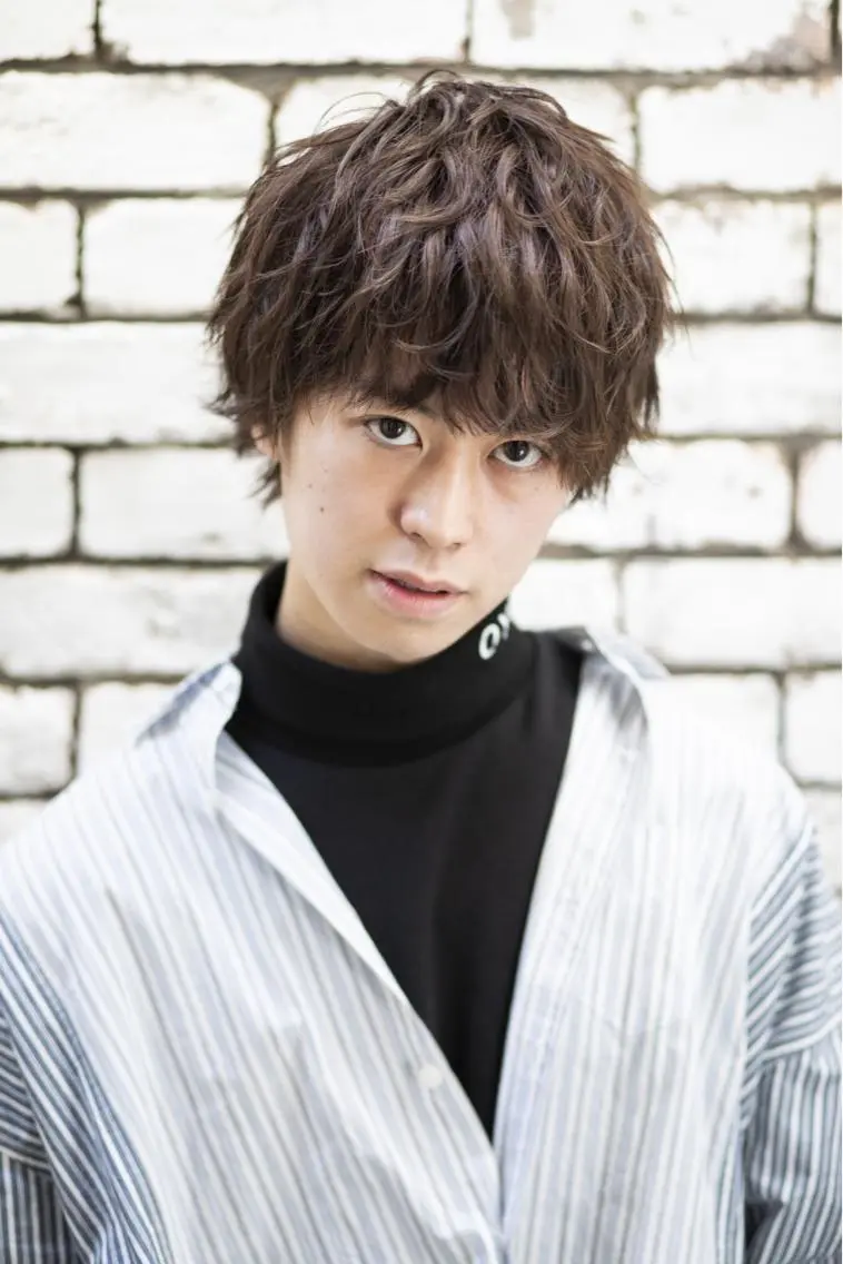 ショート カラー パーマ メンズ 薮 恵一のヘアスタイル