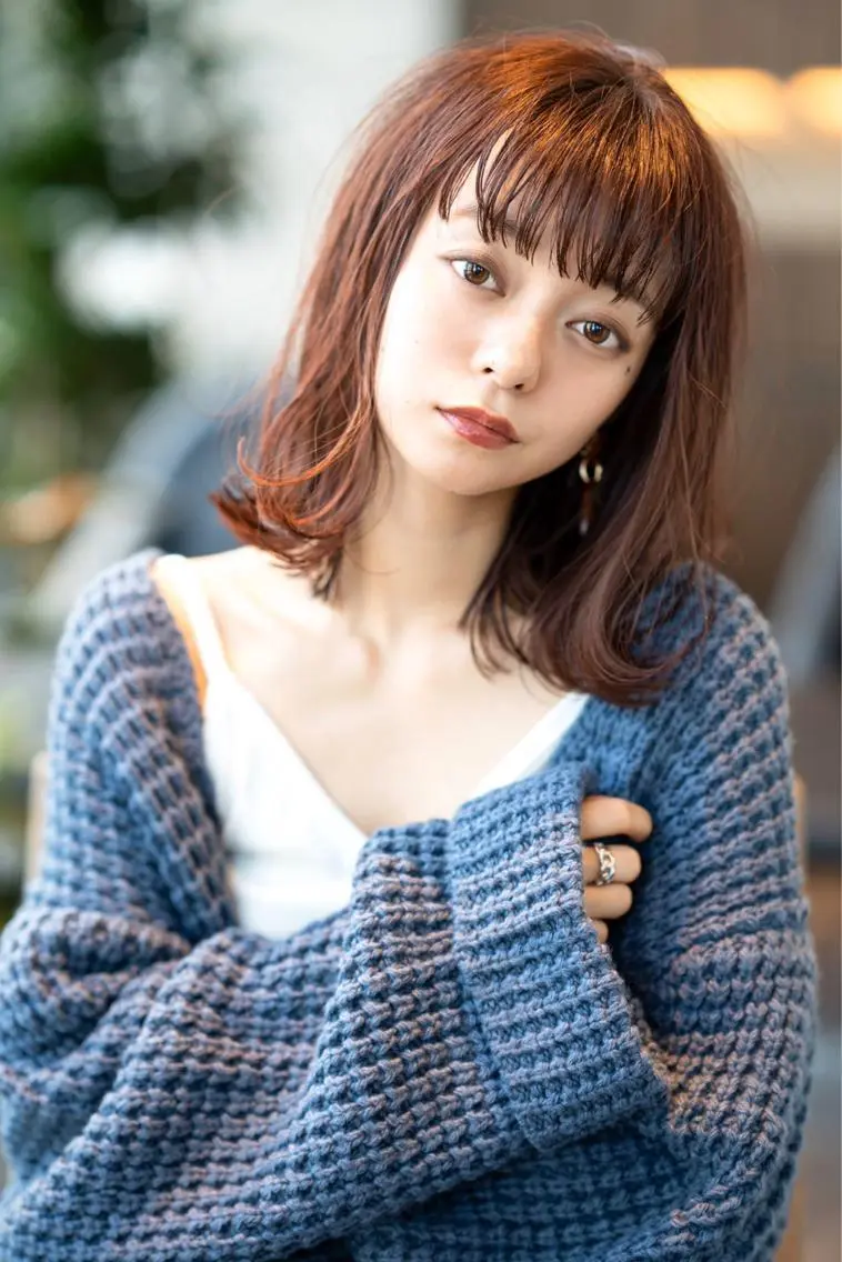 ミディアム カラー カット ヘアカラー トリートメント 🉐レイヤー/塩見 弘樹🉐渋谷のヘアスタイル