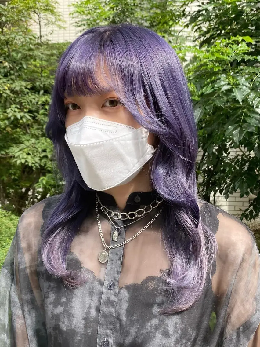 ロング パープルカラー ヘアカラー レイヤーカット特化 🩵RIHO🩵のヘアスタイル
