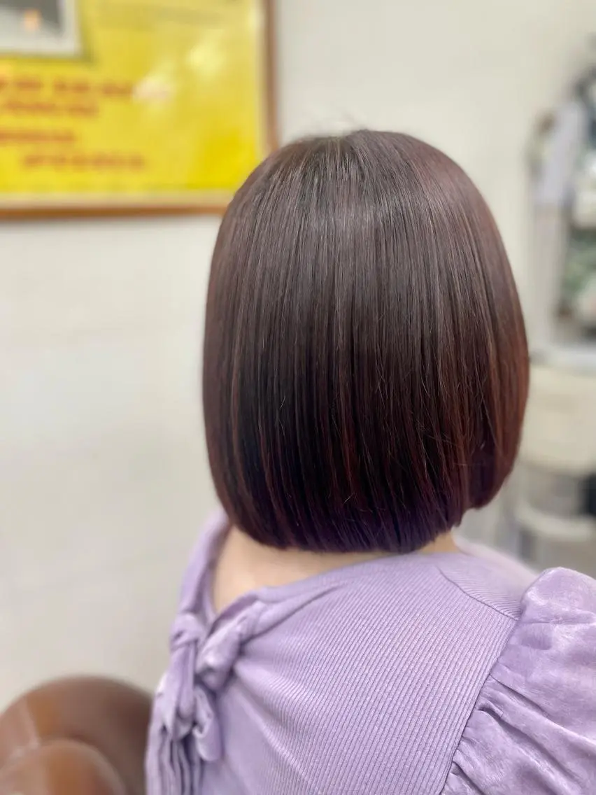 ミディアム カラー ブラウンカラー ボブ 山田 美翔のヘアスタイル