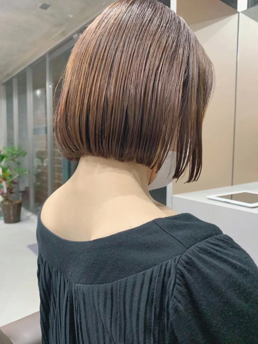 ショート カラー ボブパーマコテ巻き風 パーマNo1深江秀平のヘアスタイル