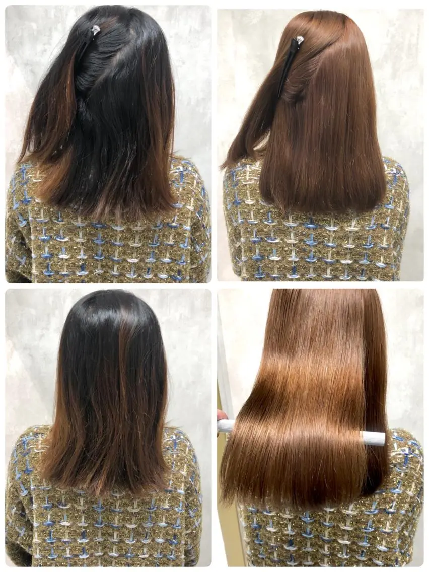 ミディアム カット ヘアカラー 縮毛矯正 トリートメント あなた史上 最高を提供のヘアスタイル