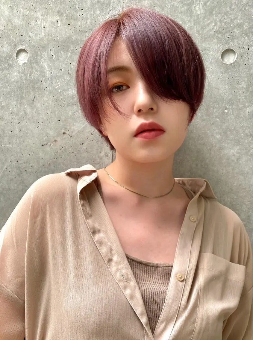 ショート パープルカラー ショートヘア 愛されヘア♪ 大森春奈のヘアスタイル