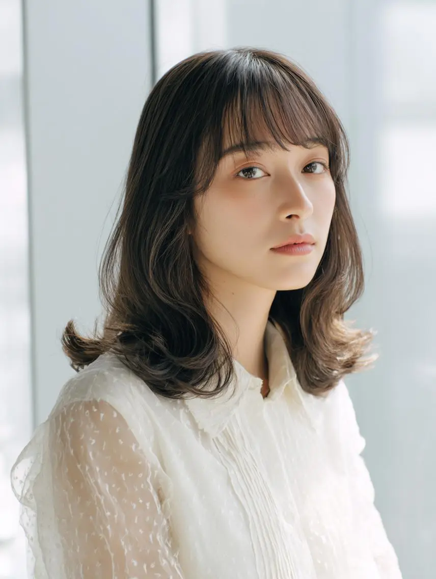 ミディアム ハッシュカット 髪質改善 レイヤーカット 縮毛矯正 トリートメント カット ヘアカラー トリートメント 生艶髪&レイヤー🔔 渋谷お薦めNo.1✨のヘアスタイル