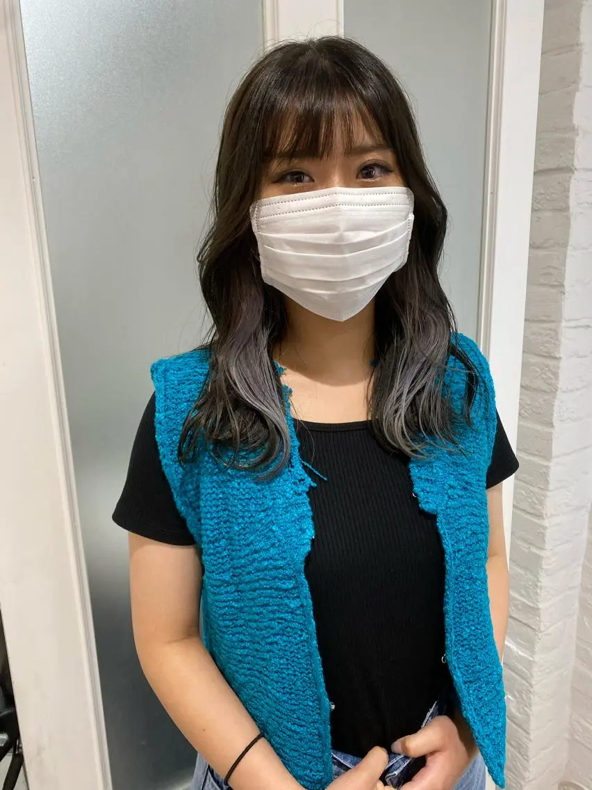 ロング カラー ブリーチ ケアブリーチ イルミナカラー シルバー ハイトーン/メンズ 水野翔太のヘアスタイル
