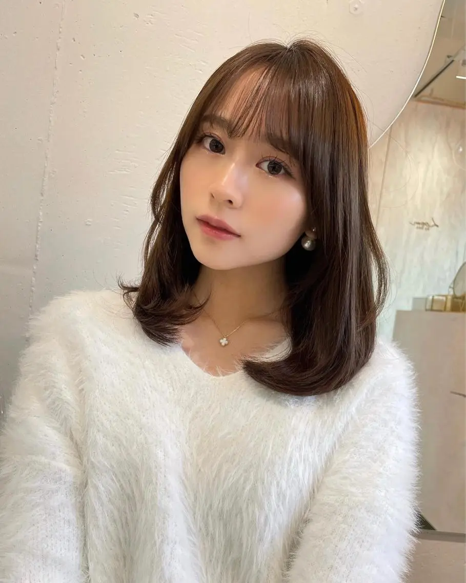ミディアム カラー カット トリートメント 上品ヘア🤍顔周り/ レイヤー✨/林遼一郎のヘアスタイル