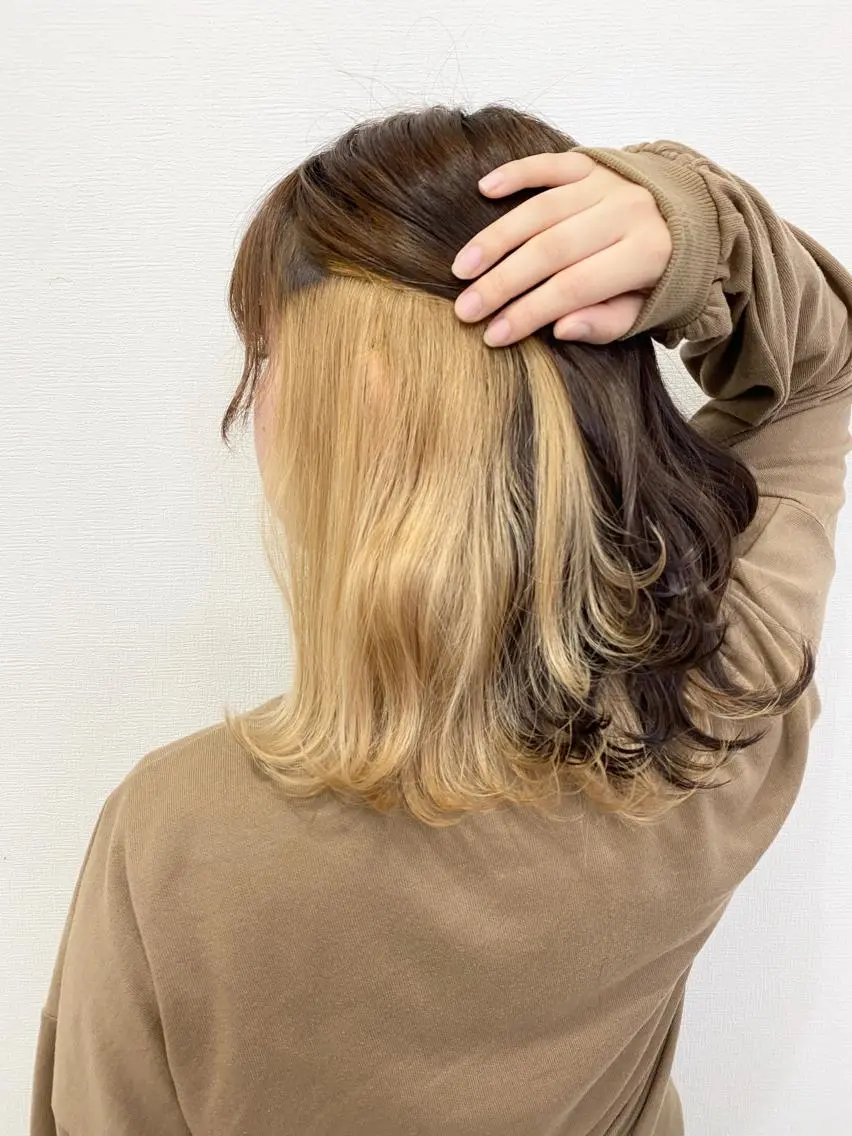 ミディアム カラー ヘアアレンジ メンズパーマ名人 TAKUMAのヘアスタイル