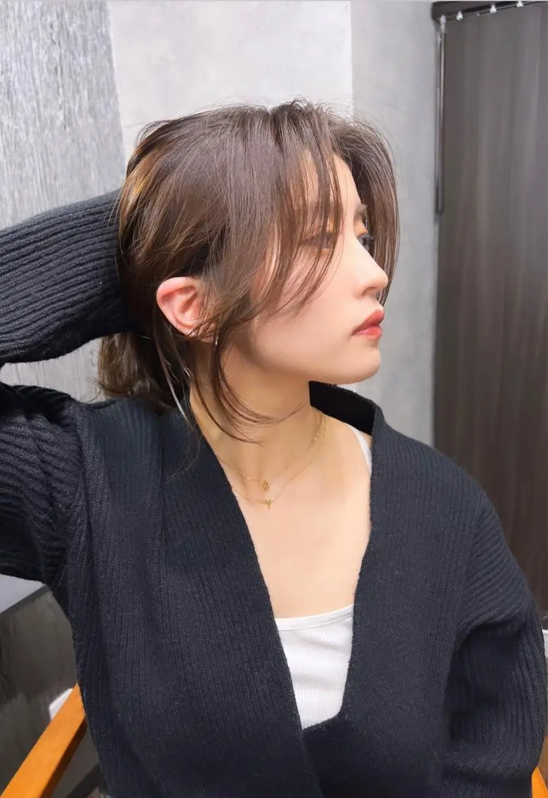 セミロング カラー パーマ ヘアアレンジ メンズ キッズ ネイル マツエク・マツパ アイブロウ レイヤー/顔周り 韓国ヘア森田和貴のヘアスタイル