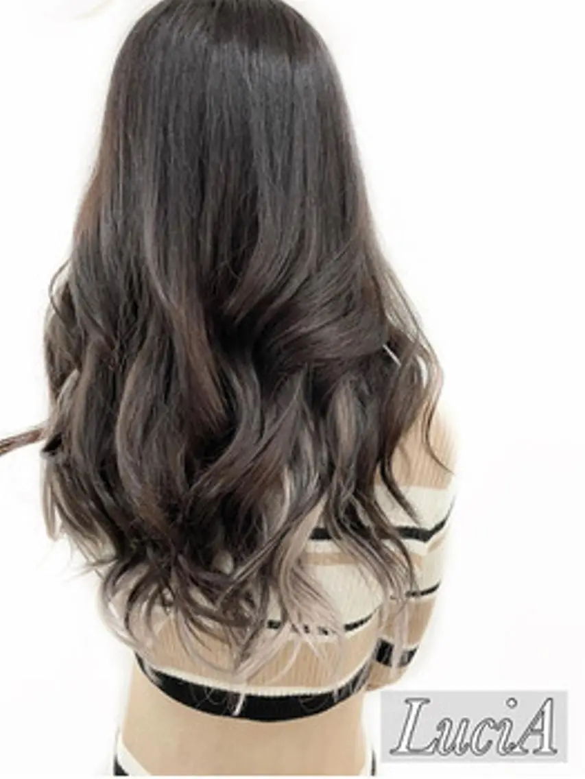 ロング カラー ヘアアレンジ シールエクステ アディクシーカラー バレイヤージュ ブリーチ ケアブリーチ LuciA7:30〜 エクステカラーのヘアスタイル