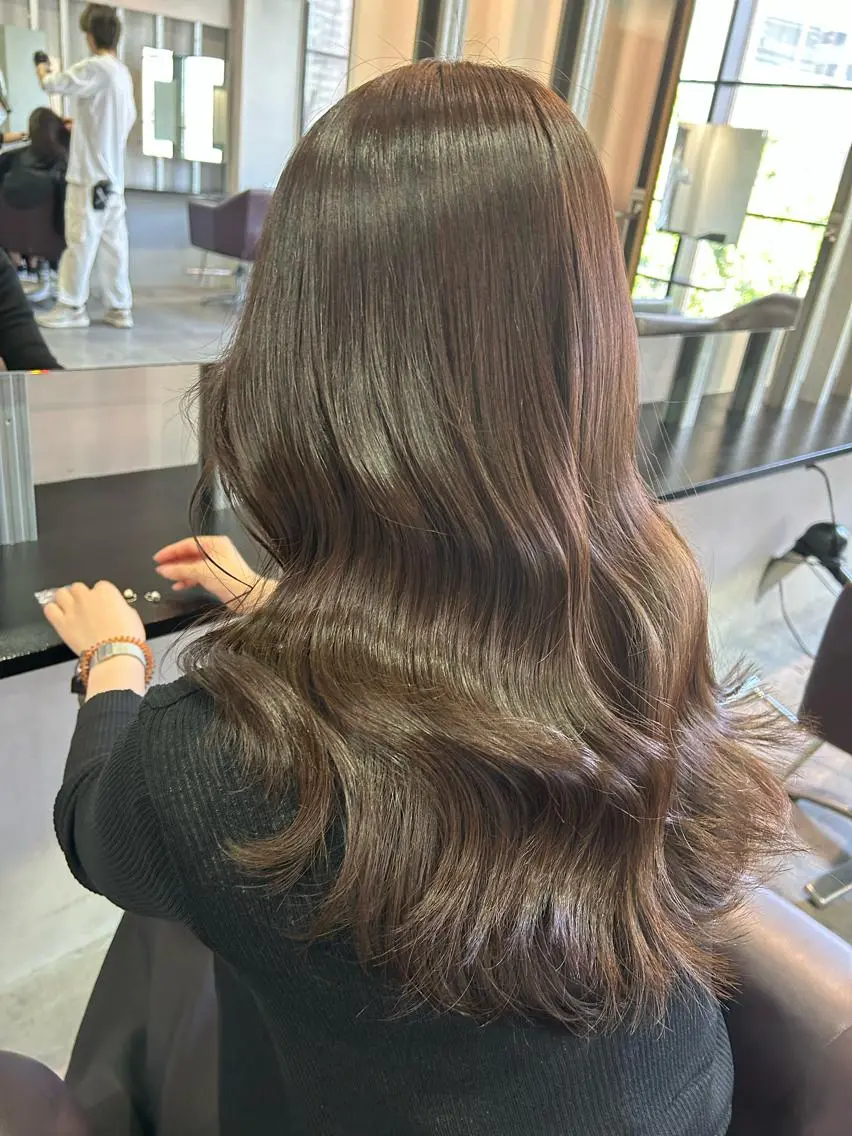 ロング カラー ヘアカラー トリートメント グレージュカラー🤎 mai🤎のヘアスタイル