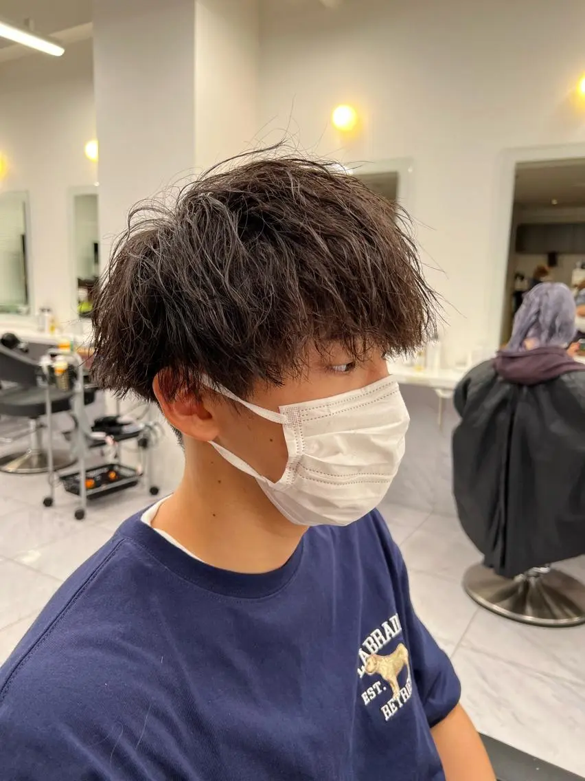 ショート カラー パーマ メンズ メンズパーマ特化 TAIGAのヘアスタイル