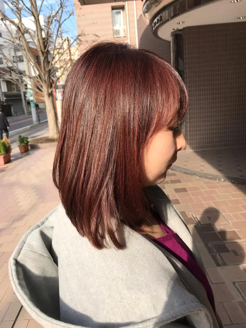 カラー ベージュカラー ピンクカラー ピンクベージュ 正分 真美のヘアスタイル
