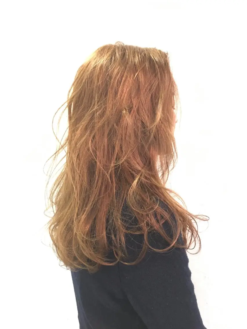 ロング 小林　ローズパープル カット＆カラー美容室のヘアスタイル