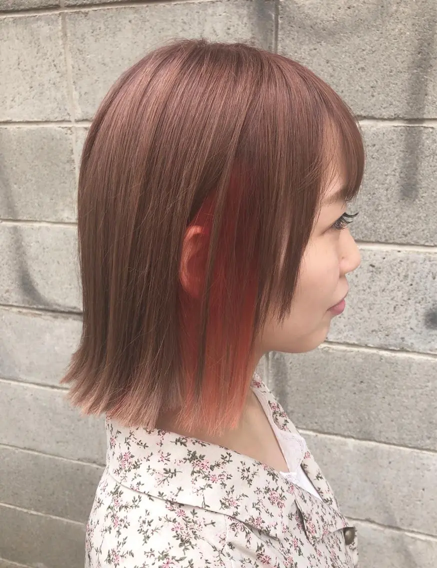 ショート カラー 最高級エクステ /羽エクステ白石宇由のヘアスタイル